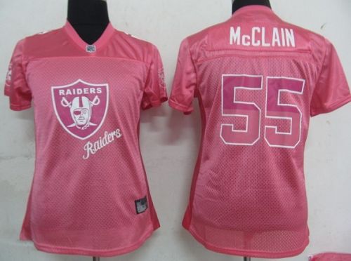 Raiders #55 Rolando McClain Pink 2011 Women's Fem Fan NFL Jersey